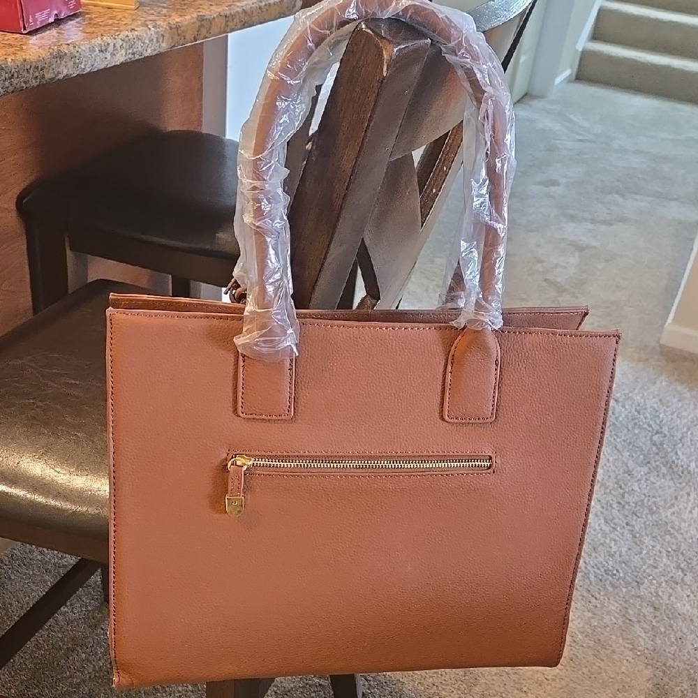 Joy & Iman Brown Leather Tote Bag - Picture 2 of 16
